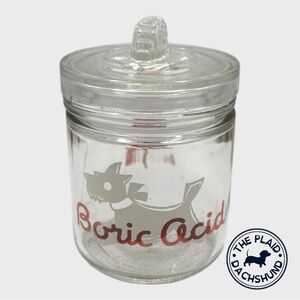 Vintage Baby Boric Acid  Glass Jar with Lid
